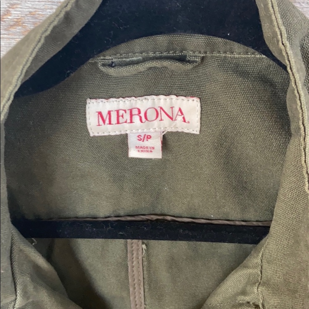 Merona Army Green Jacket Size Small - Picture 3 of 6